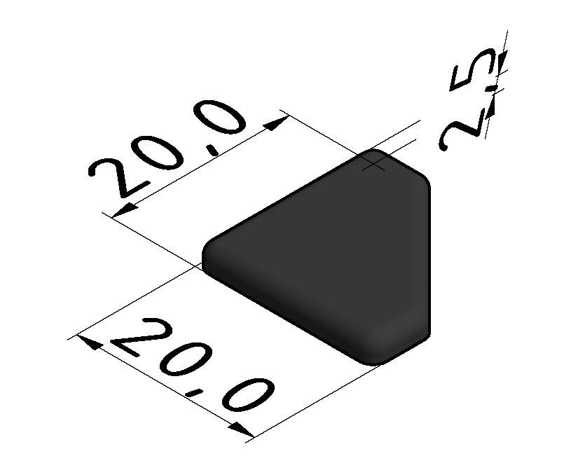 Cap 5 20x20-45°, black