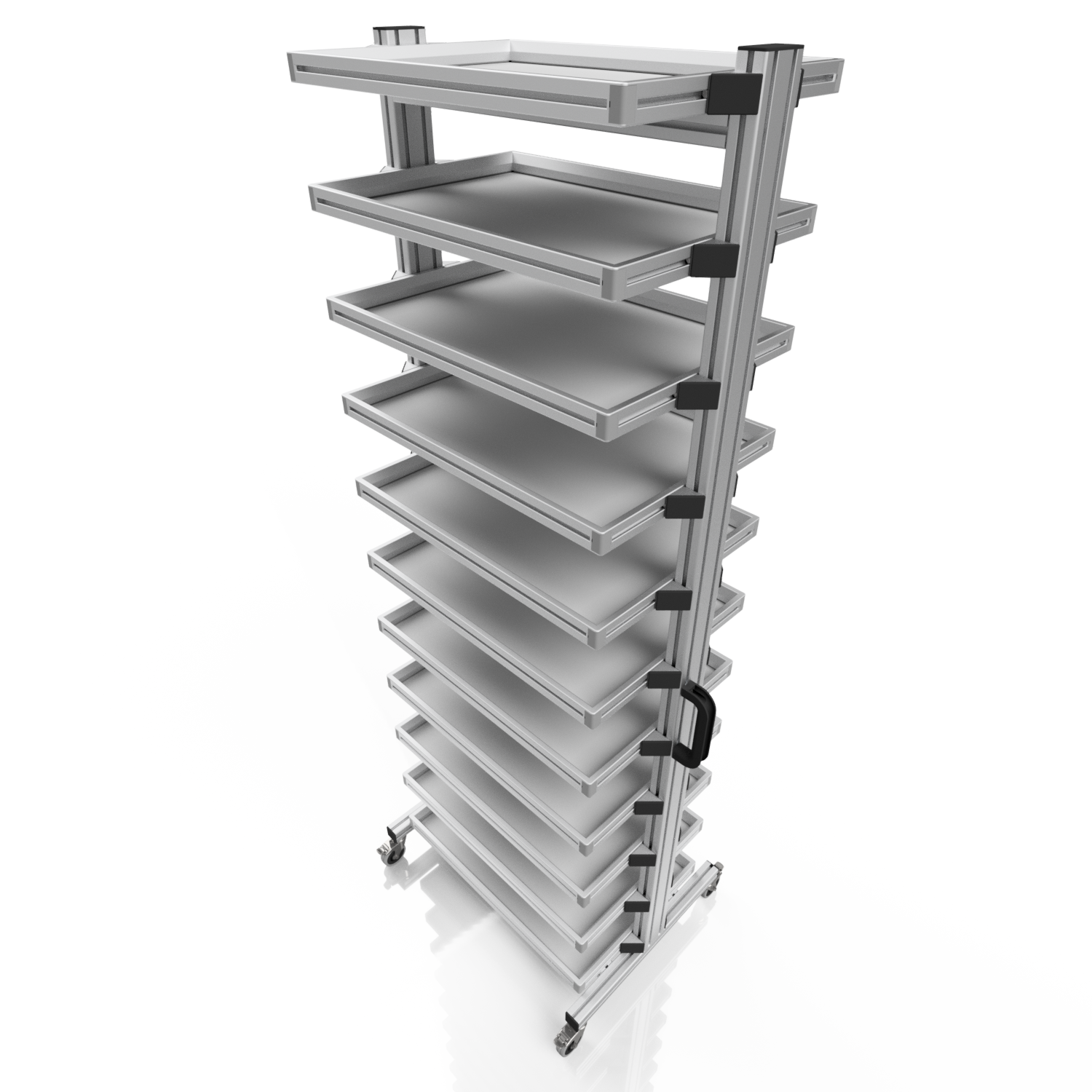 Systemwagen für Eurobehälter 60 x 40 H 200 cm ohne Auszug 