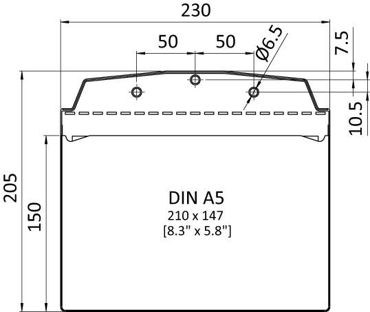 Anhänge-Sichttasche DIN A5 quer - blau