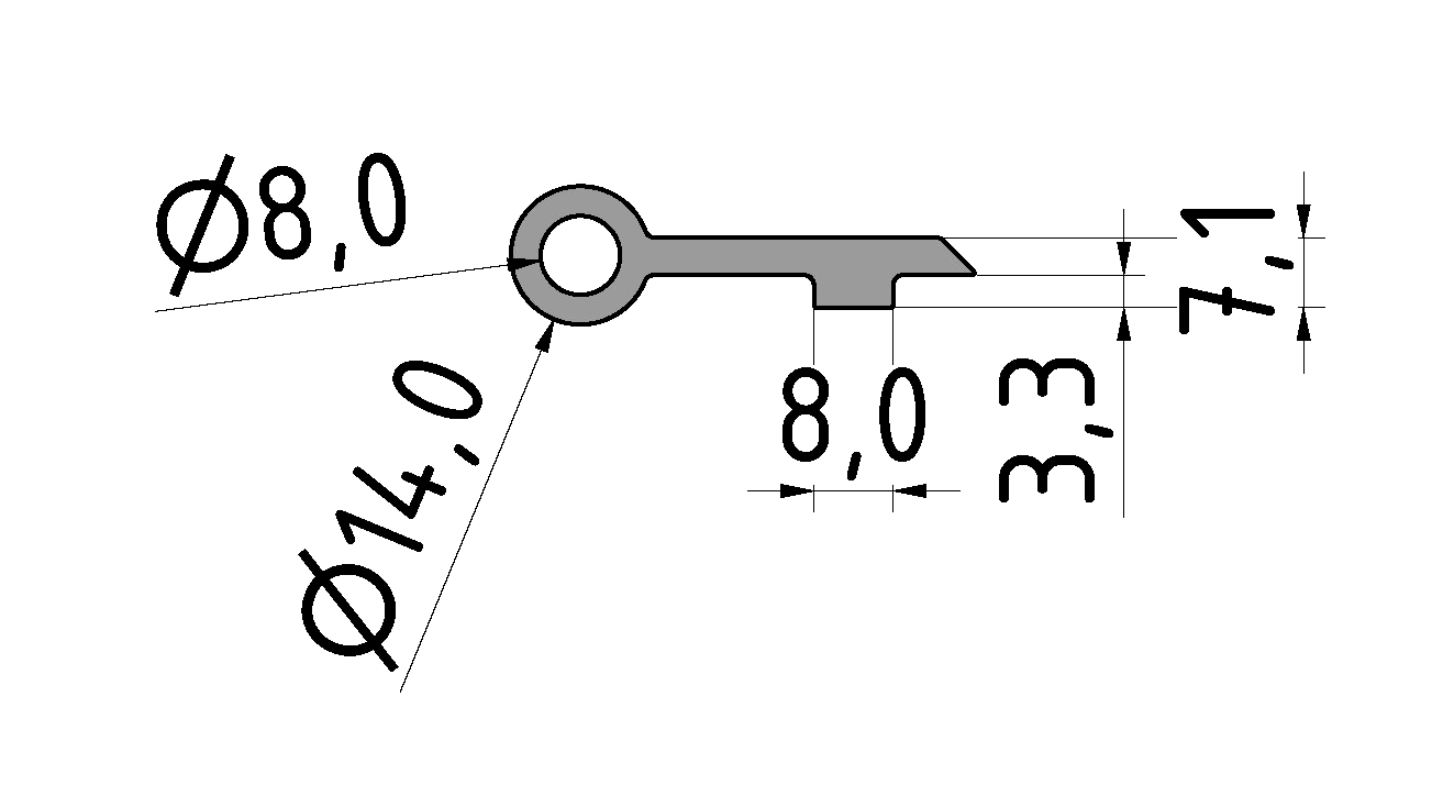 Scharnierlappenprofil V 8 z leicht, natur Scharnierlappenprofil V 8 z leicht, natur