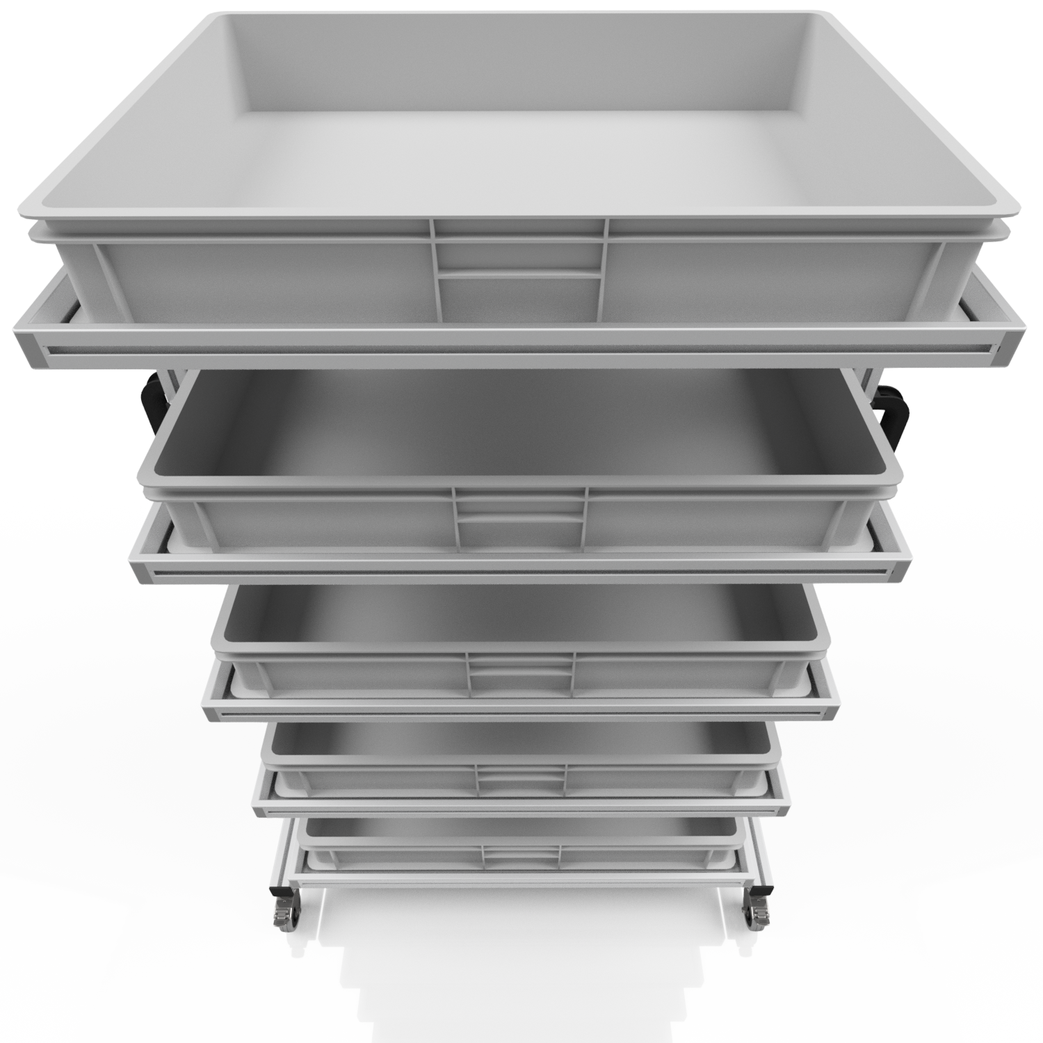 System trolley for Euro containers 80 x 60 H 134 cm without pull-out