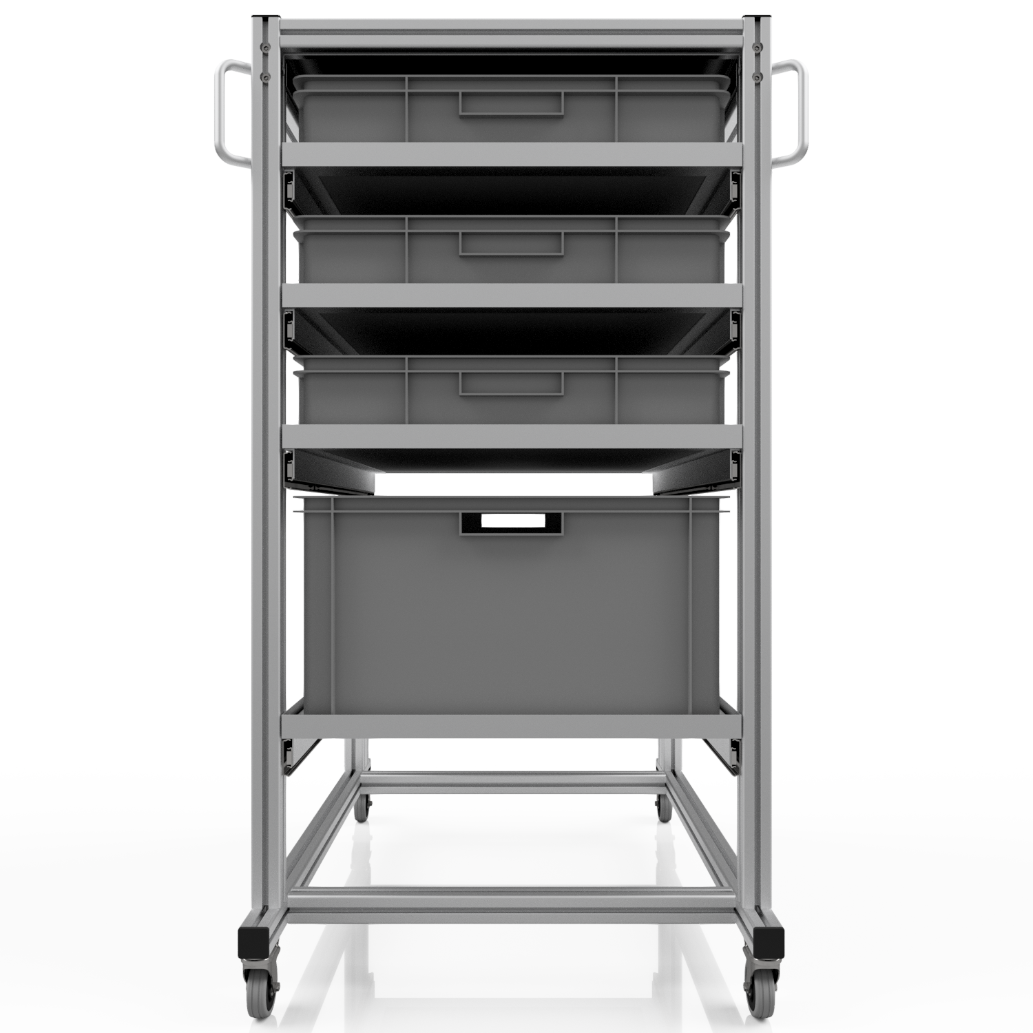 ESD Systemwagen mit Eurobehälter 80x60 H 134 cm 