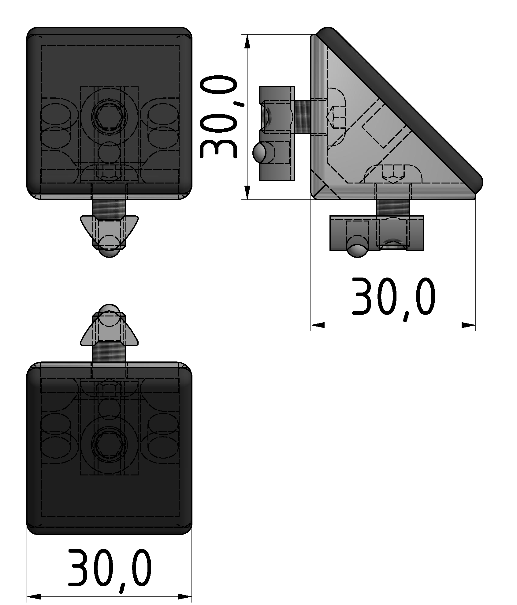 Angle Bracket  Set 6 30x30