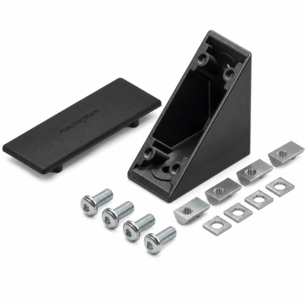 Winkelsatz 8 80x80, komplett schwarz