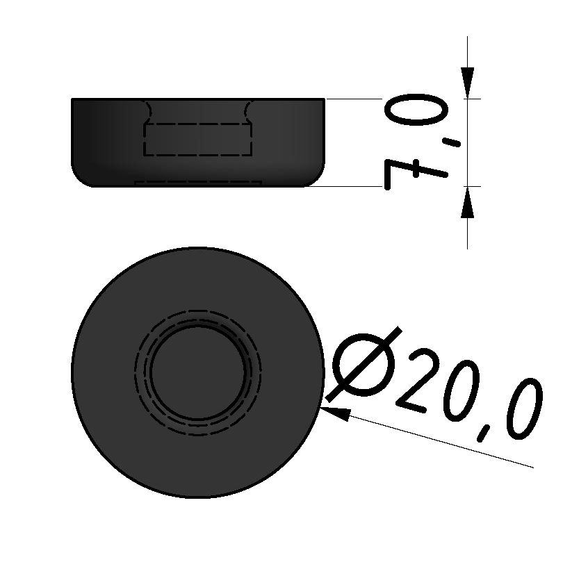 Gummieinsatz D30, schwarz