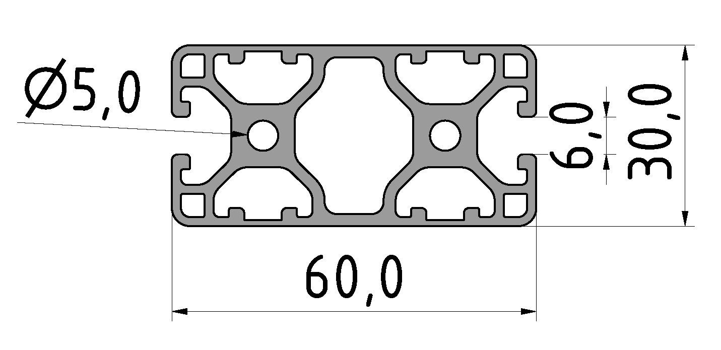Profil 6 60x30 4N180 leicht, natur