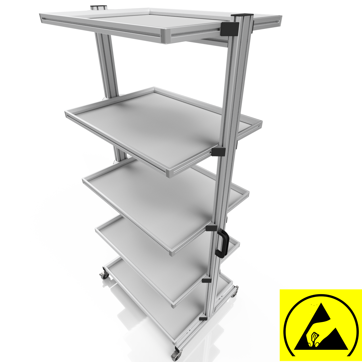 ESD system trolley for Euro containers 80 x 60 H 200 cm without pull-out