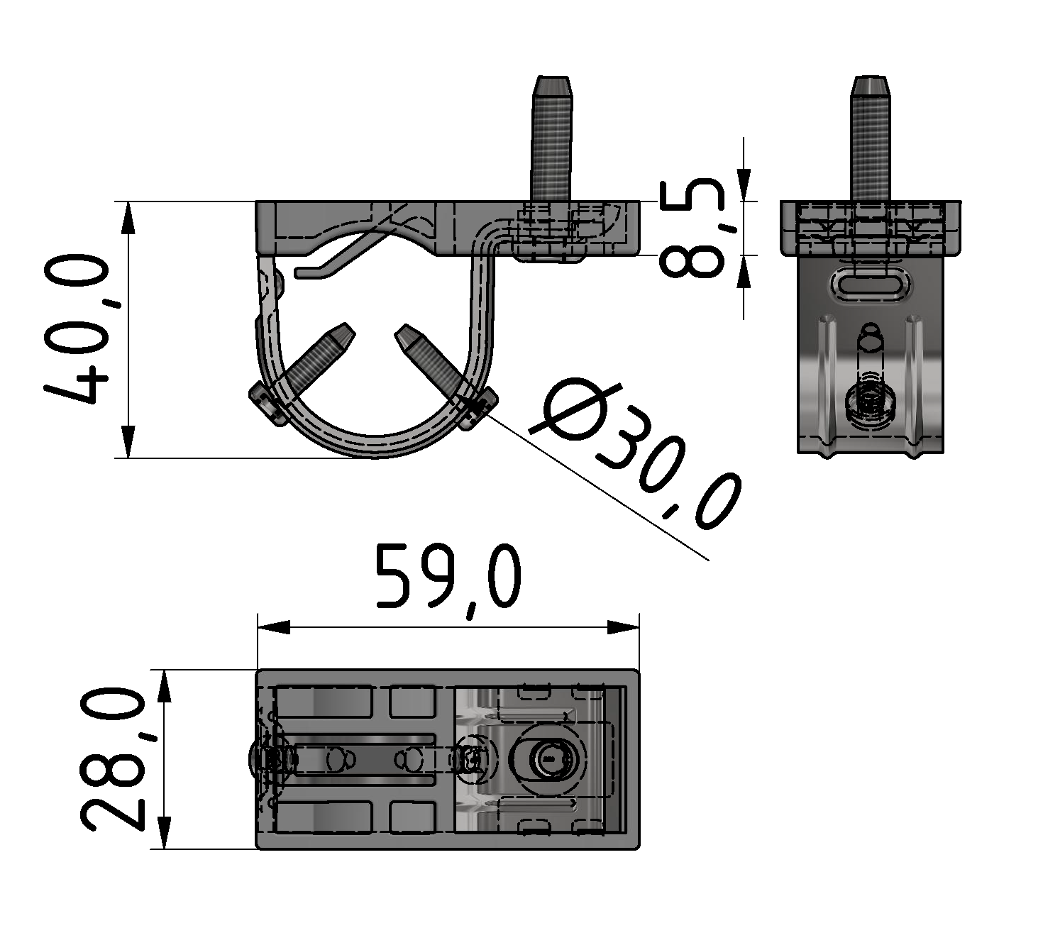 Tischplattenbefestigung  D30 natur Tischplattenbefestigung  D30 natur