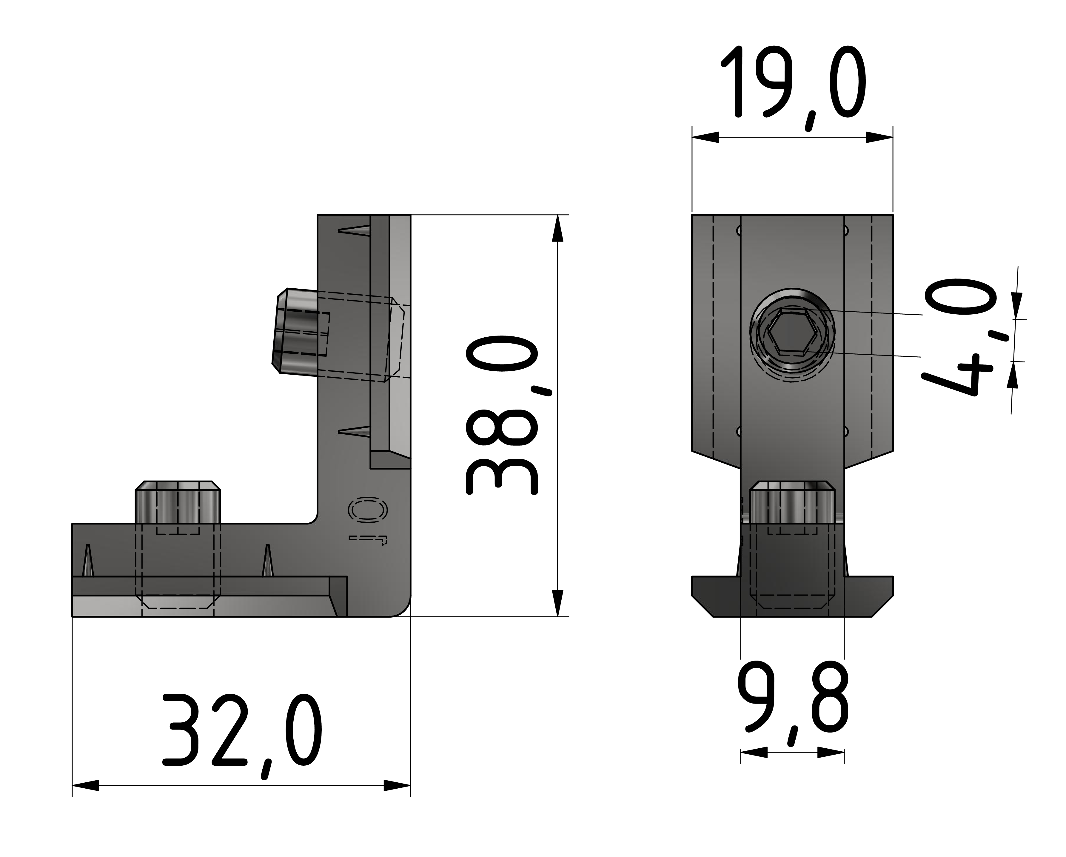 Inner Connector Set R, bright zinc-plated-10
