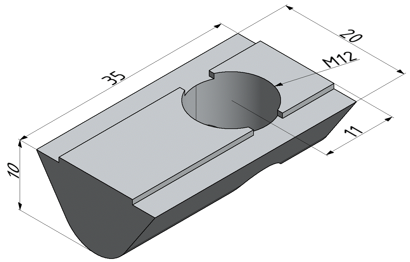 T-Slot Nut 12 St M12, bright zinc-plated