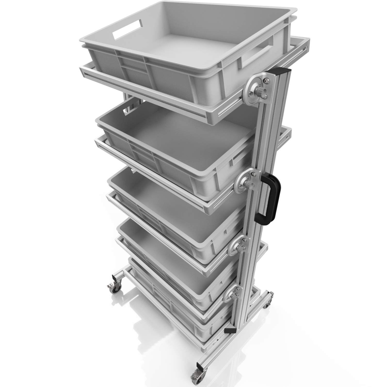 Systemwagen für Eurobehälter 60 x 40 H 134 cm neigbar