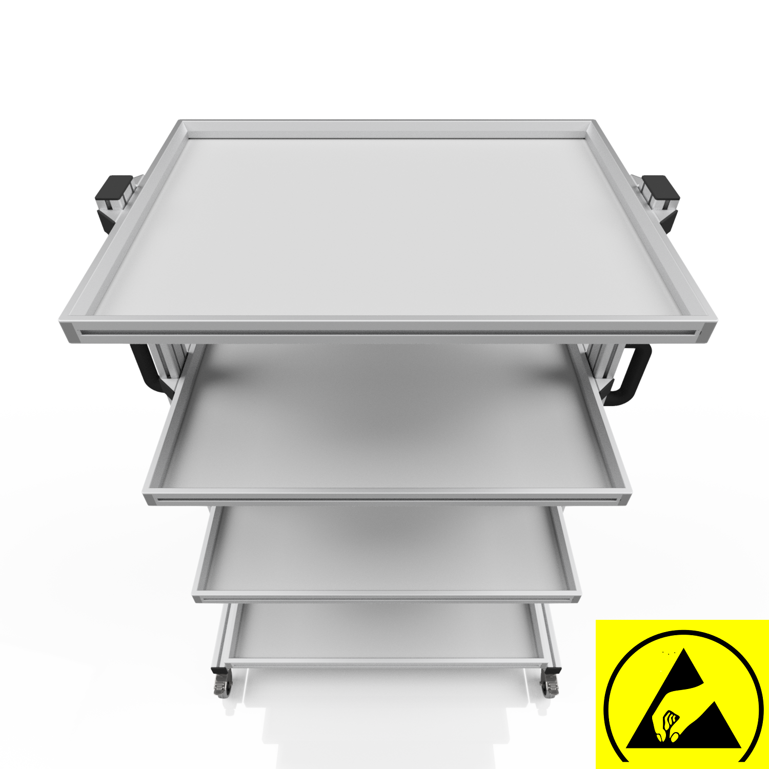 ESD system trolley for Euro containers 80 x 60 H 134 cm without pull-out