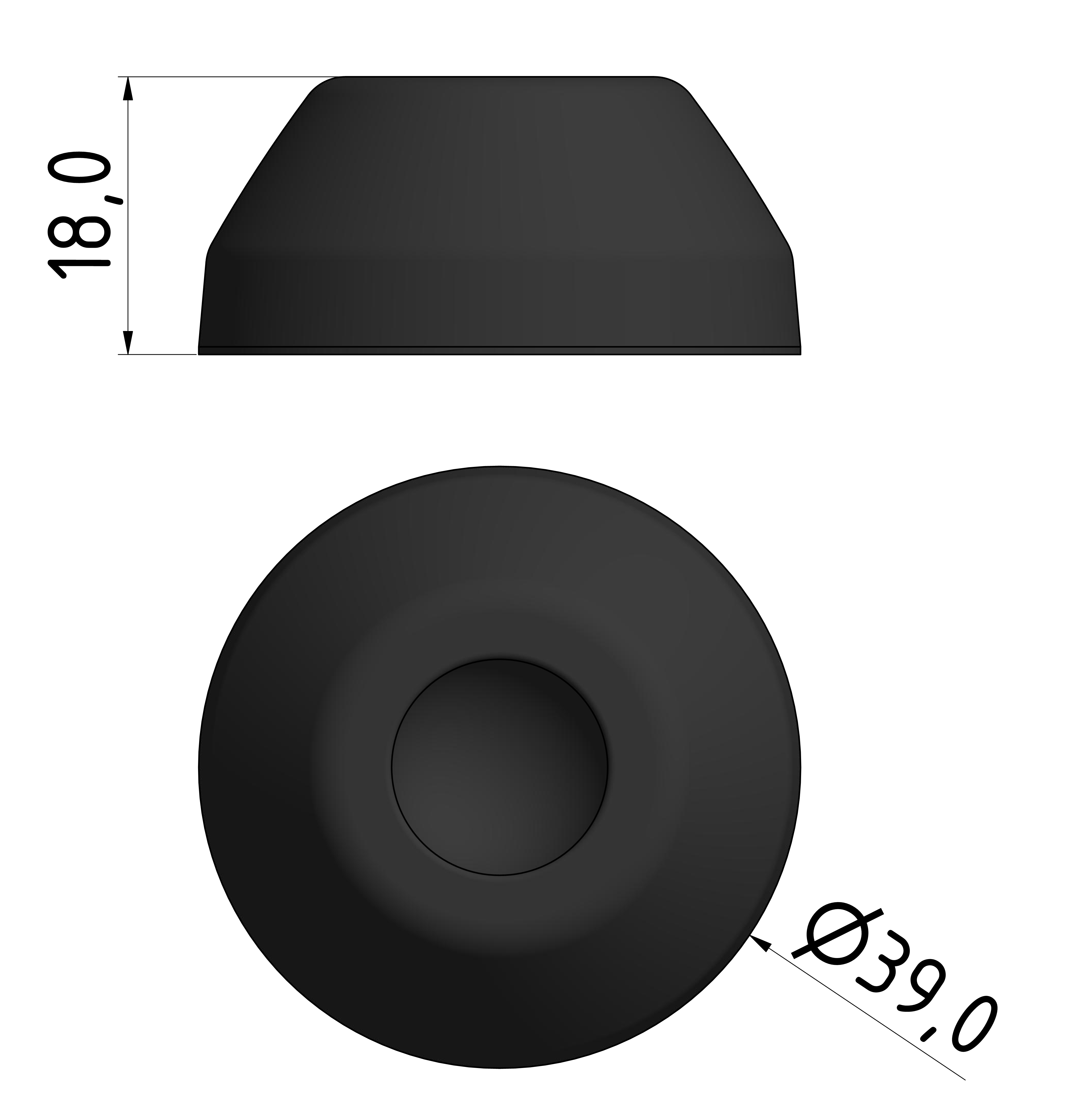 Base A D40 PA, black