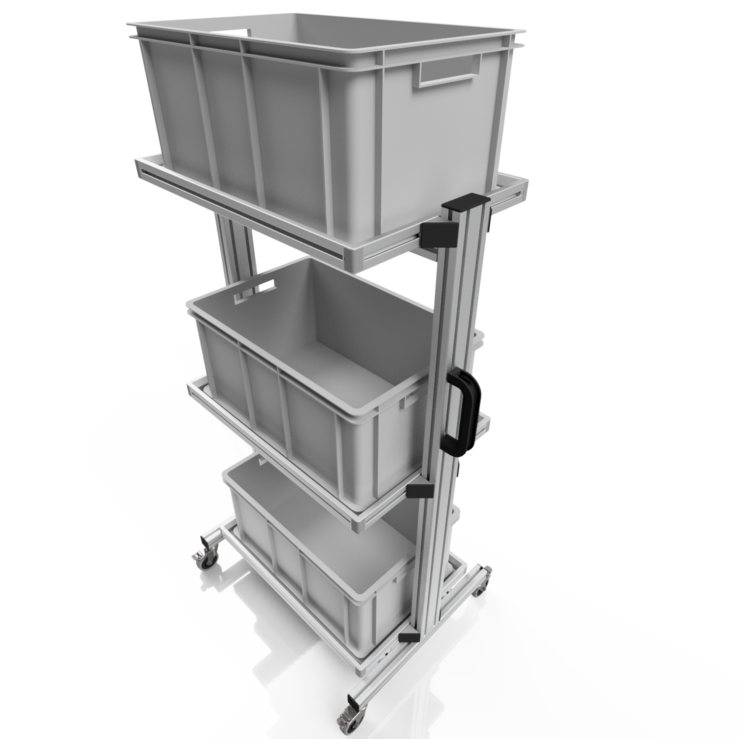 System trolley for Euro containers 60 x 40 H 134 cm without pull-out 