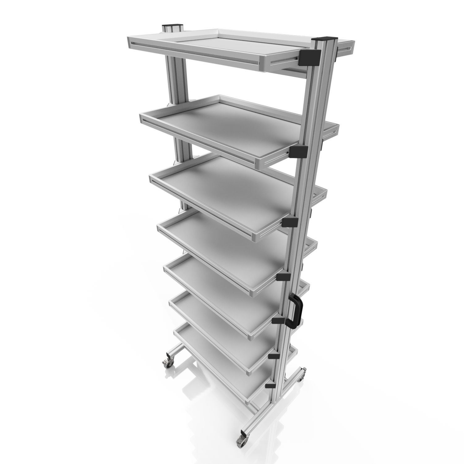 System trolley for Euro containers 60 x 40 H 200 cm without pull-out