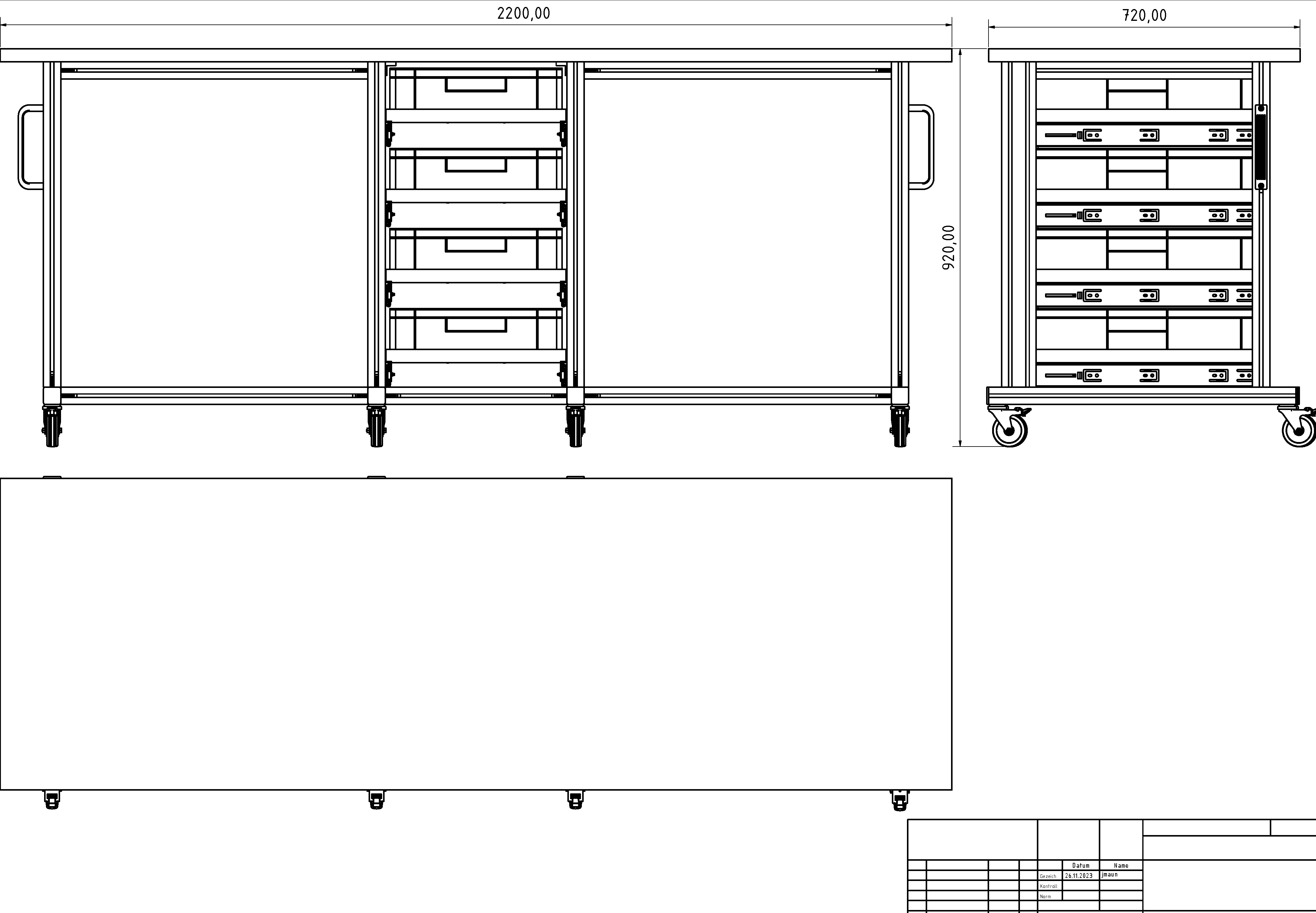 ESD system table Pro 2200x720 mm