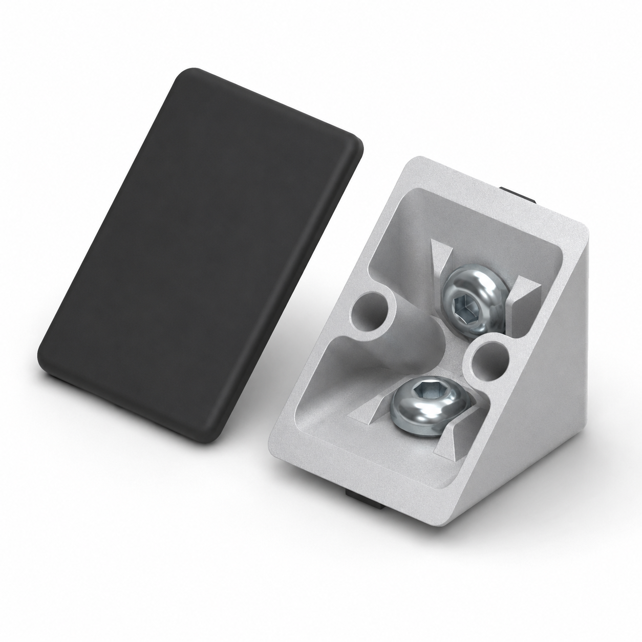 Angle Bracket  Set 8 40x40, black