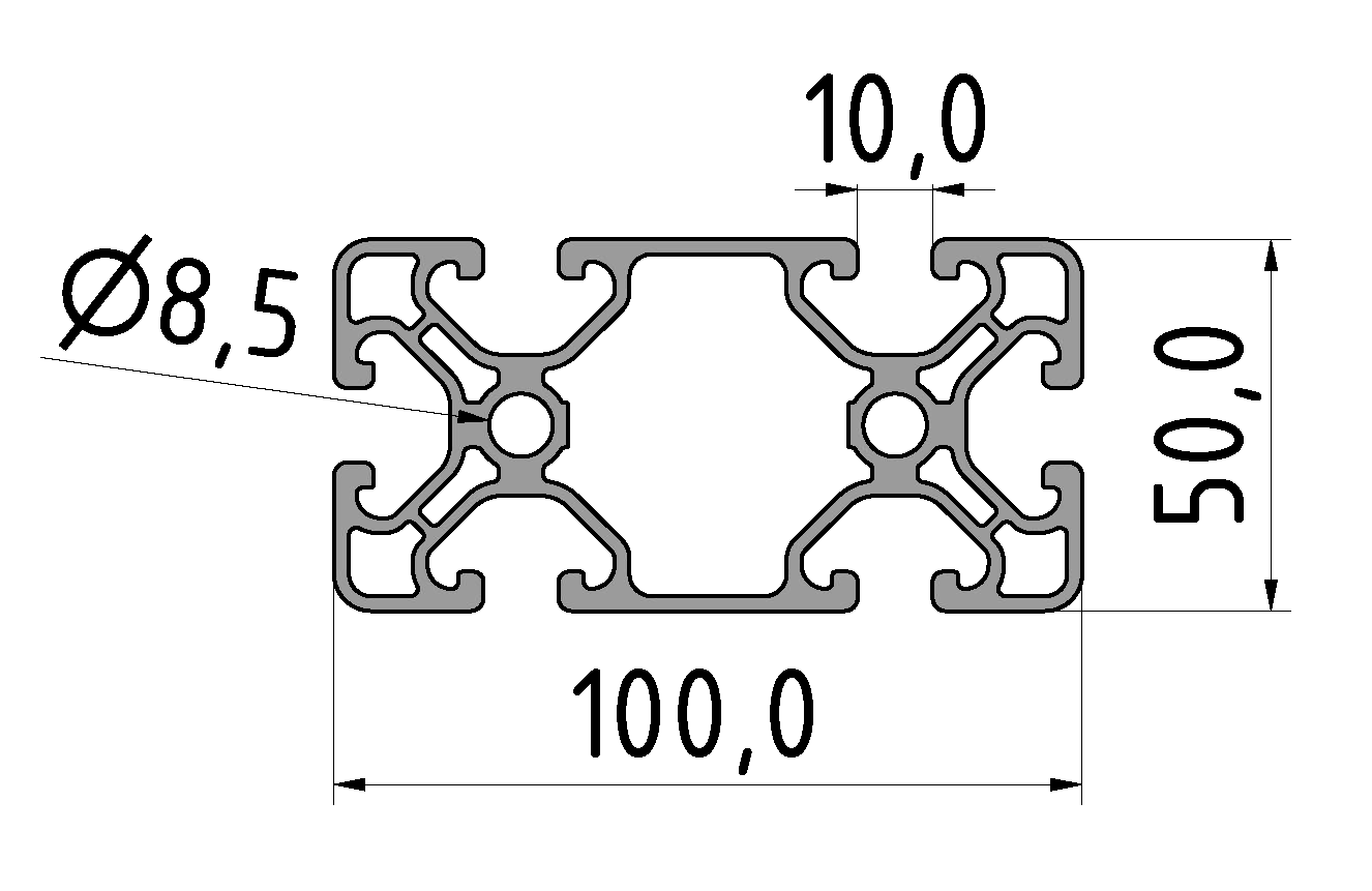 Profile 10 100x50 E, natural Profile 10 100x50 E, natural
