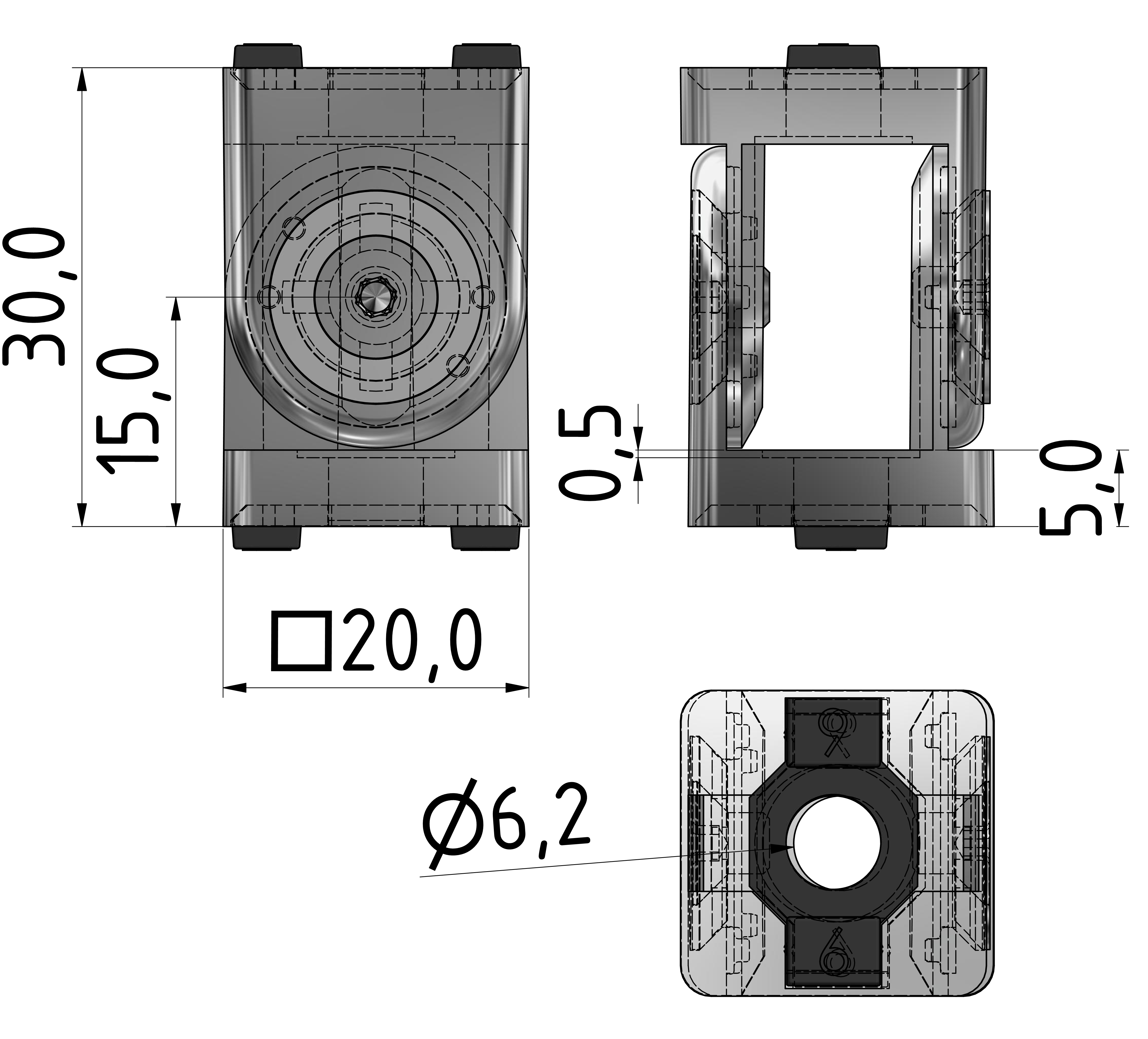 Gelenk 20, weißaluminium-6