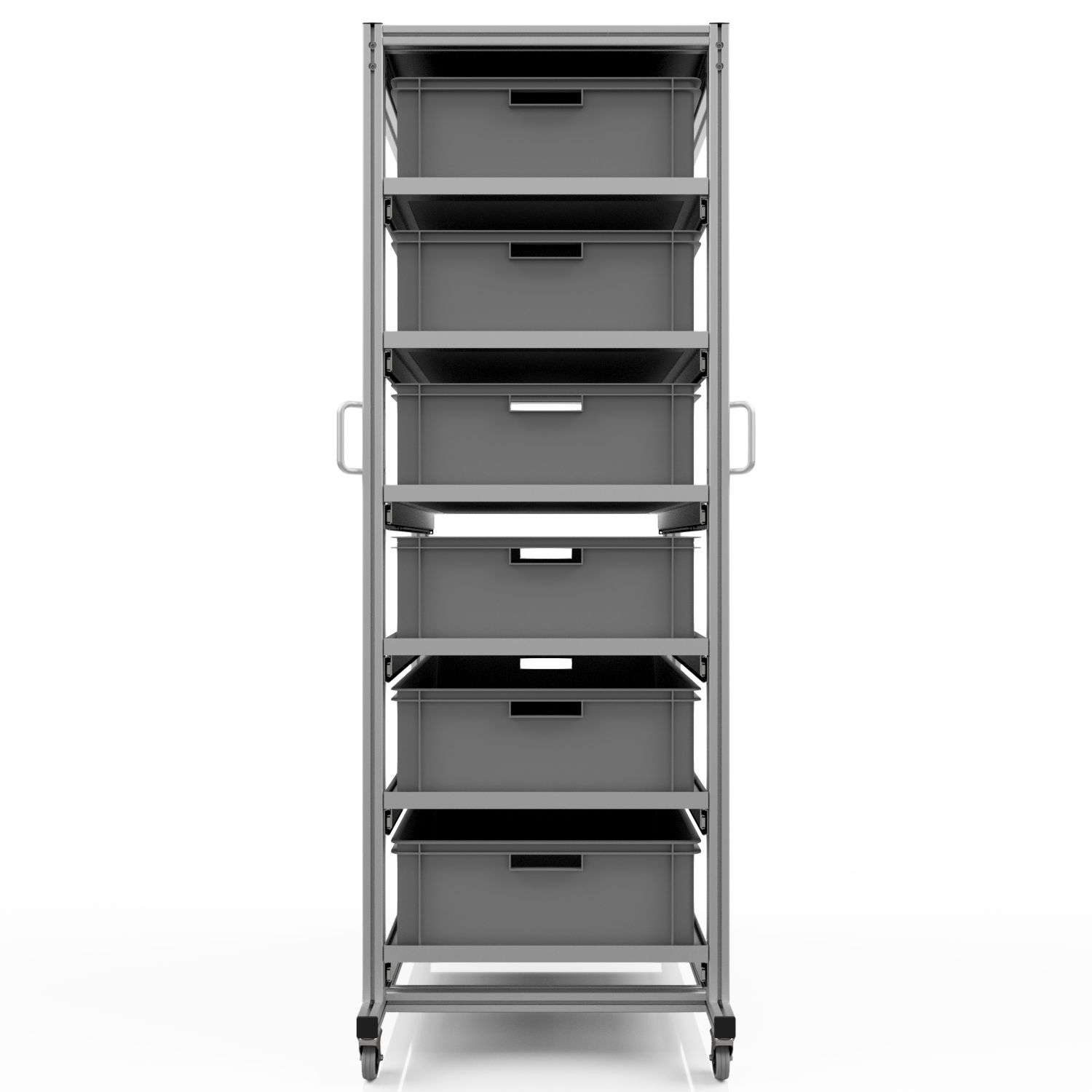Systemwagen für Eurobehälter 80x60 H 200 cm