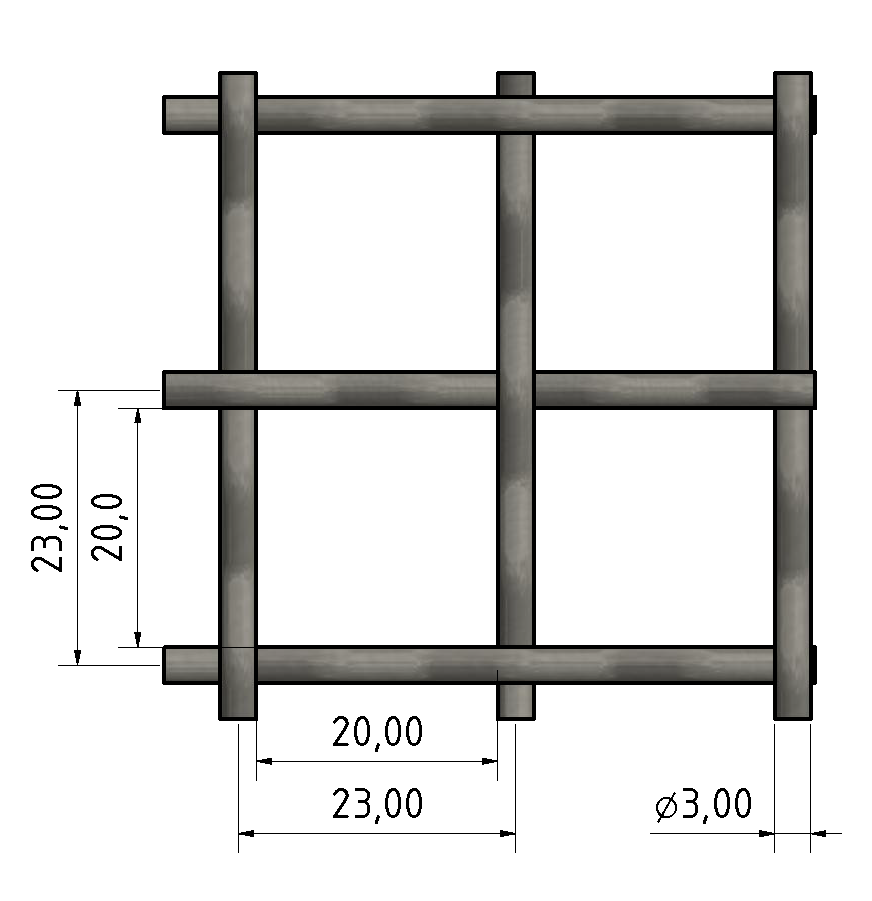 Wellengitter St 3x20, schwarz