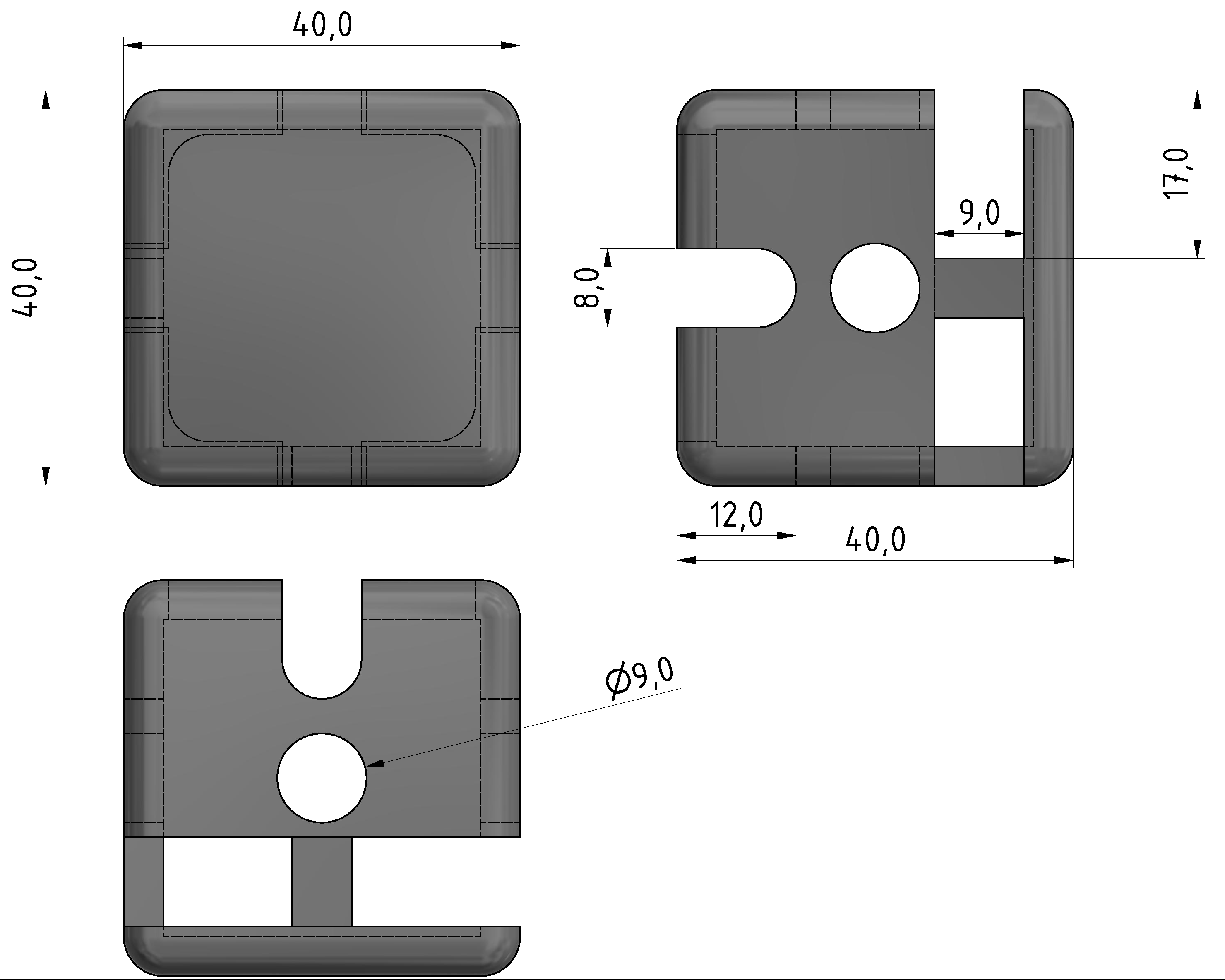 Klemmprofil-Kreuzverbinder 8 40x40, weißaluminium