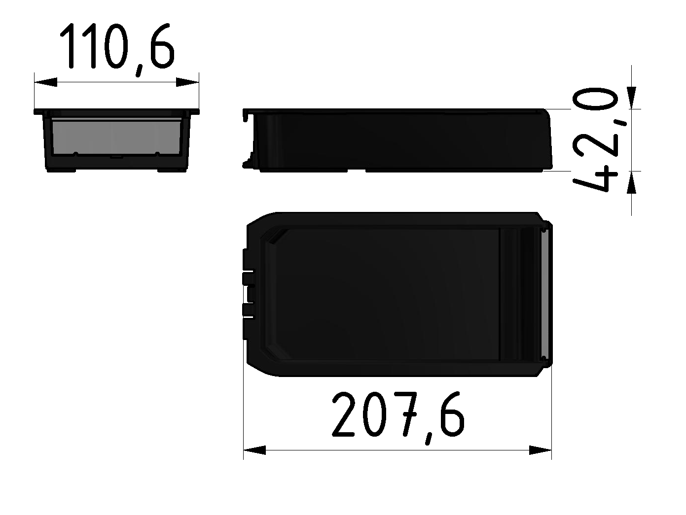 Greifbehälter 110x210, schwarz-8