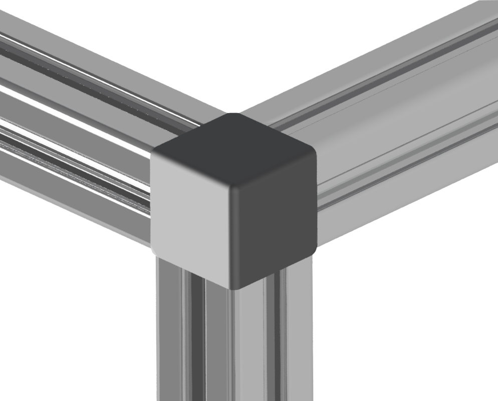 Verbinder-Abdeckkappe 5 20x20x20, schwarz Verbinder-Abdeckkappe 5 20x20x20, schwarz