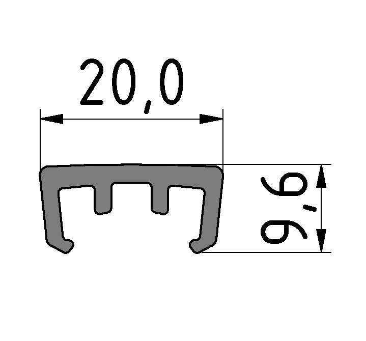 Gleitleiste D30, grau  Gleitleiste D30, grau