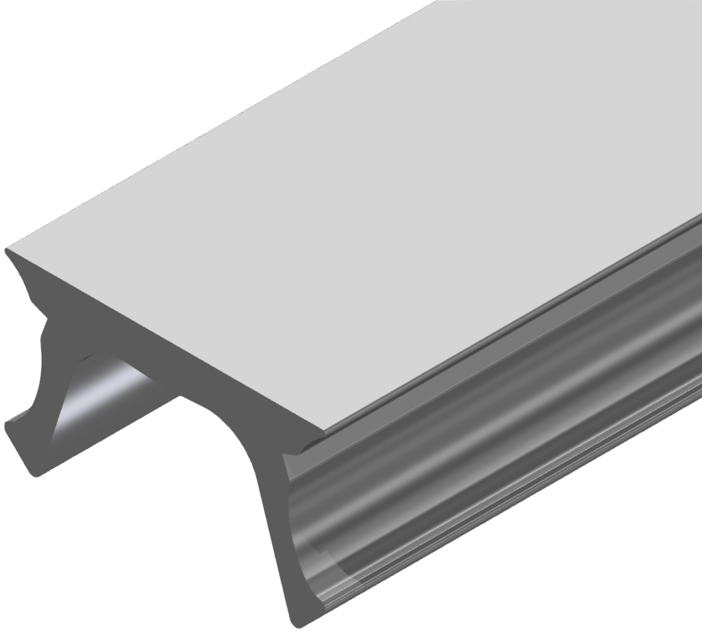 Abdeckprofil 8 PP, weißaluminium
