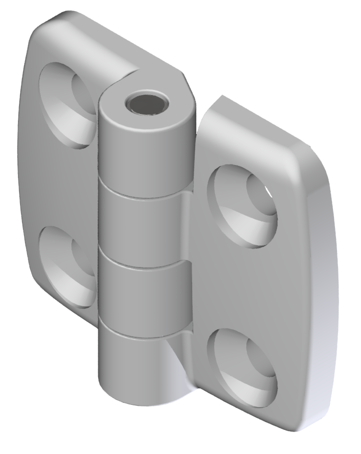 Alu Combi Hinge non detachable 30x30 Al, white aluminium-8