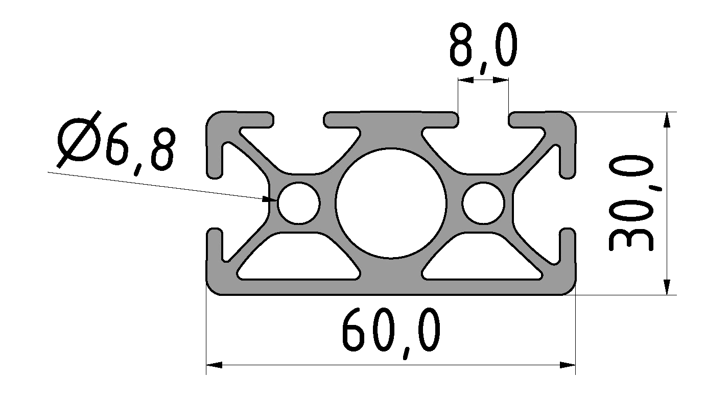 Profil 830 60x30 2N, natur