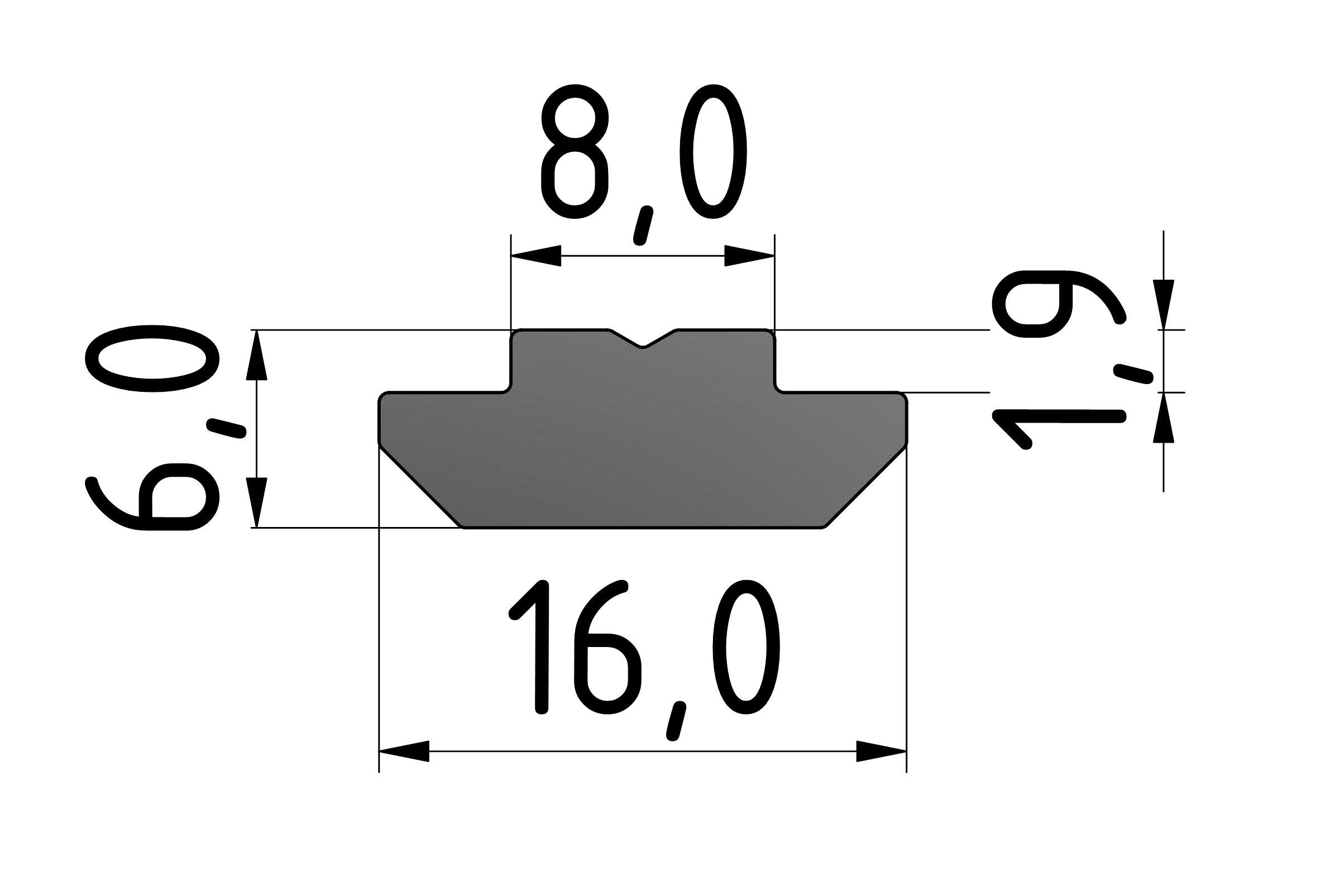 Nutensteinprofil schwer, verzinkt-8 SN2000