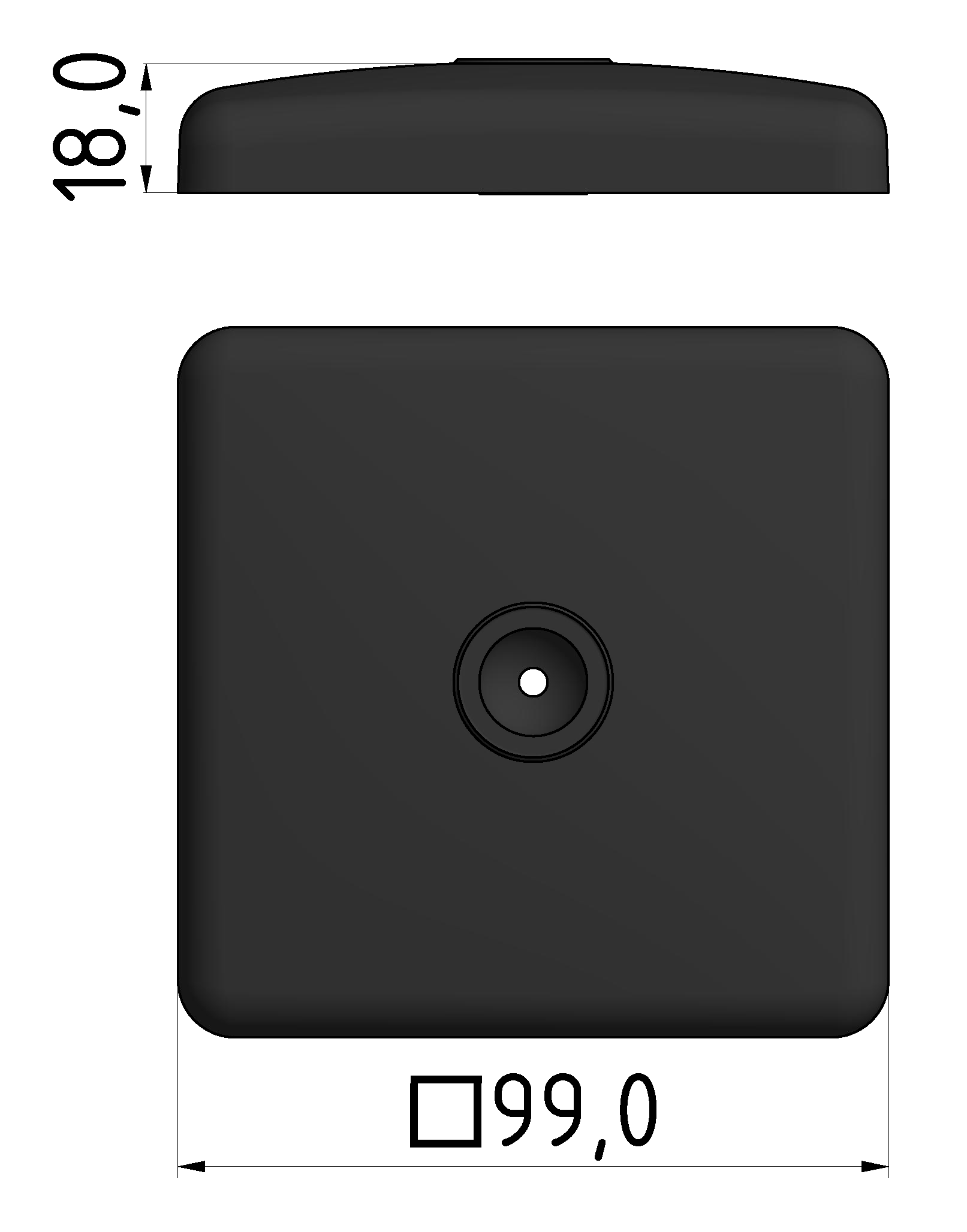 Teller D D100 ZN, schwarz