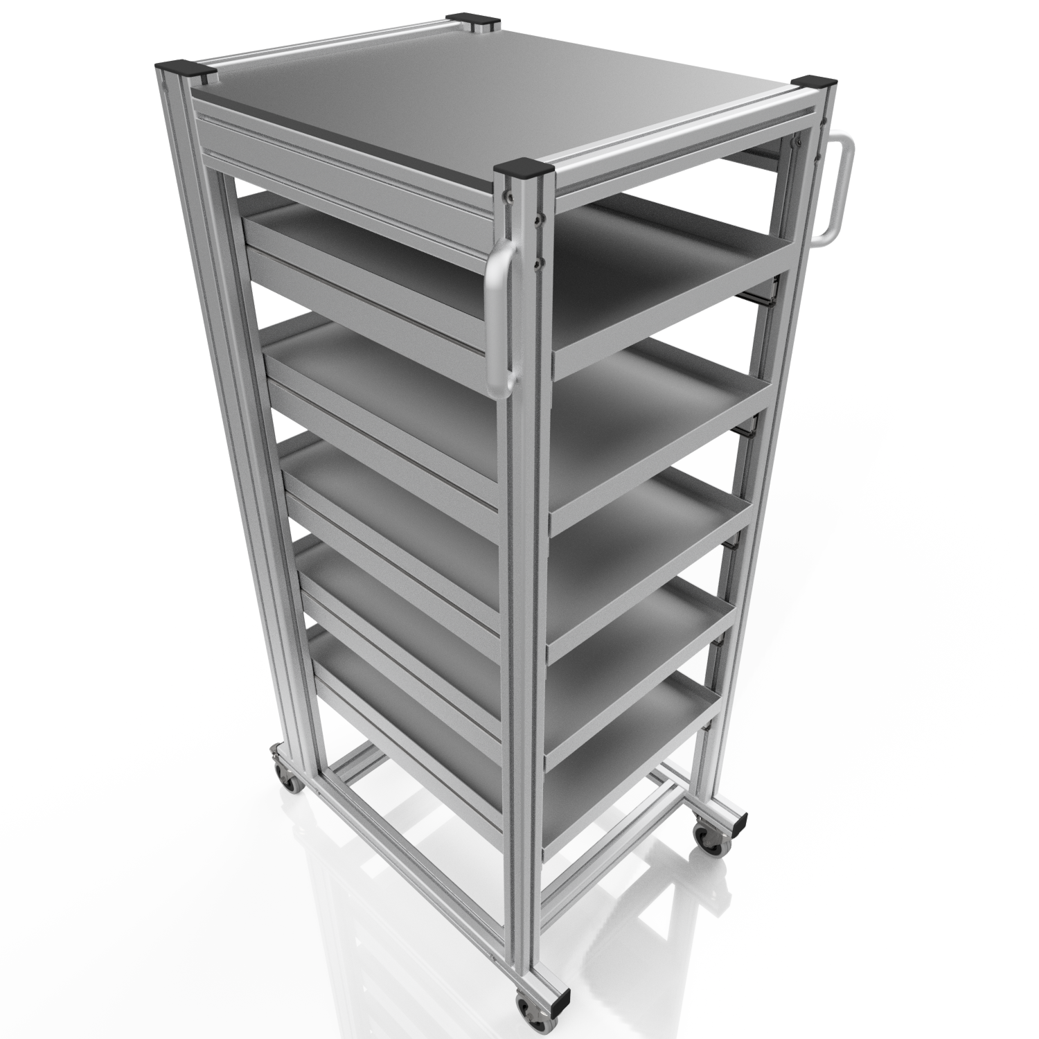 Systemwagen für Eurobehälter 60x40 H 134 cm