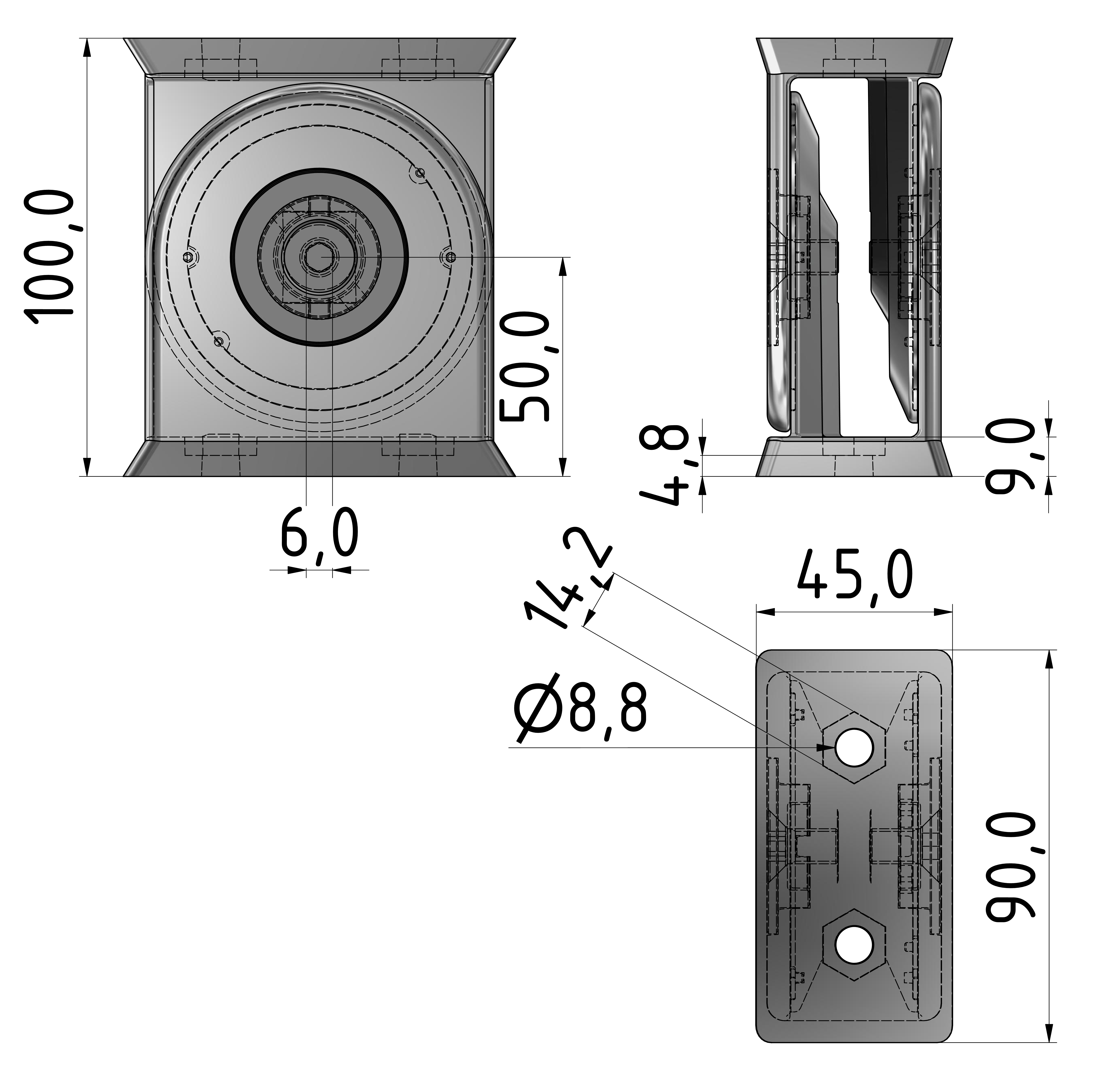 Gelenk 90, weißaluminium-10