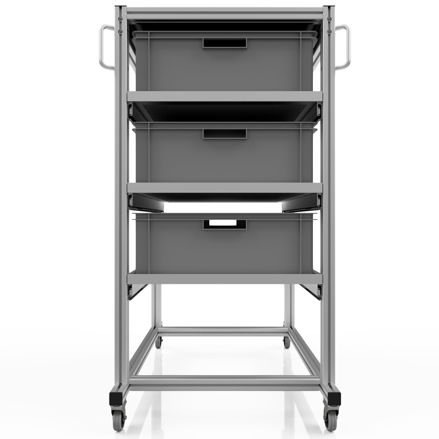 Systemwagen für Eurobehälter 80x60 H 134 cm 