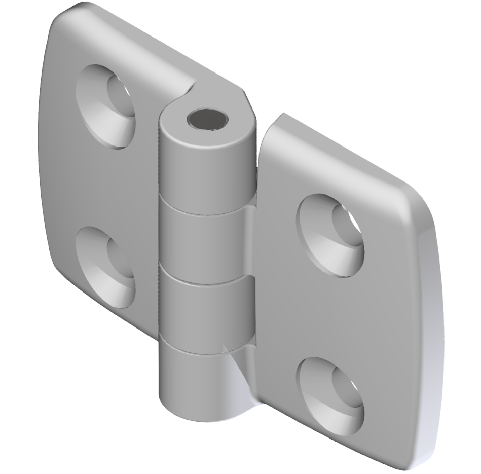 AluCombi Hinge non detachable 40x40 Al, white aluminium-10