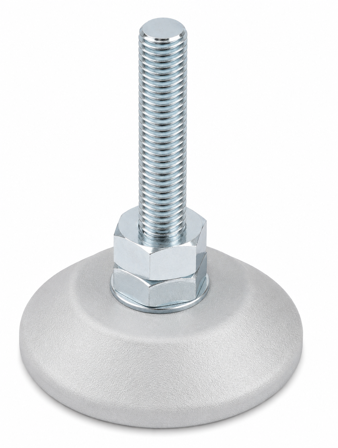 Nóżka nastawna D60, M10x75, białe aluminium zbliżone do RAL 9006