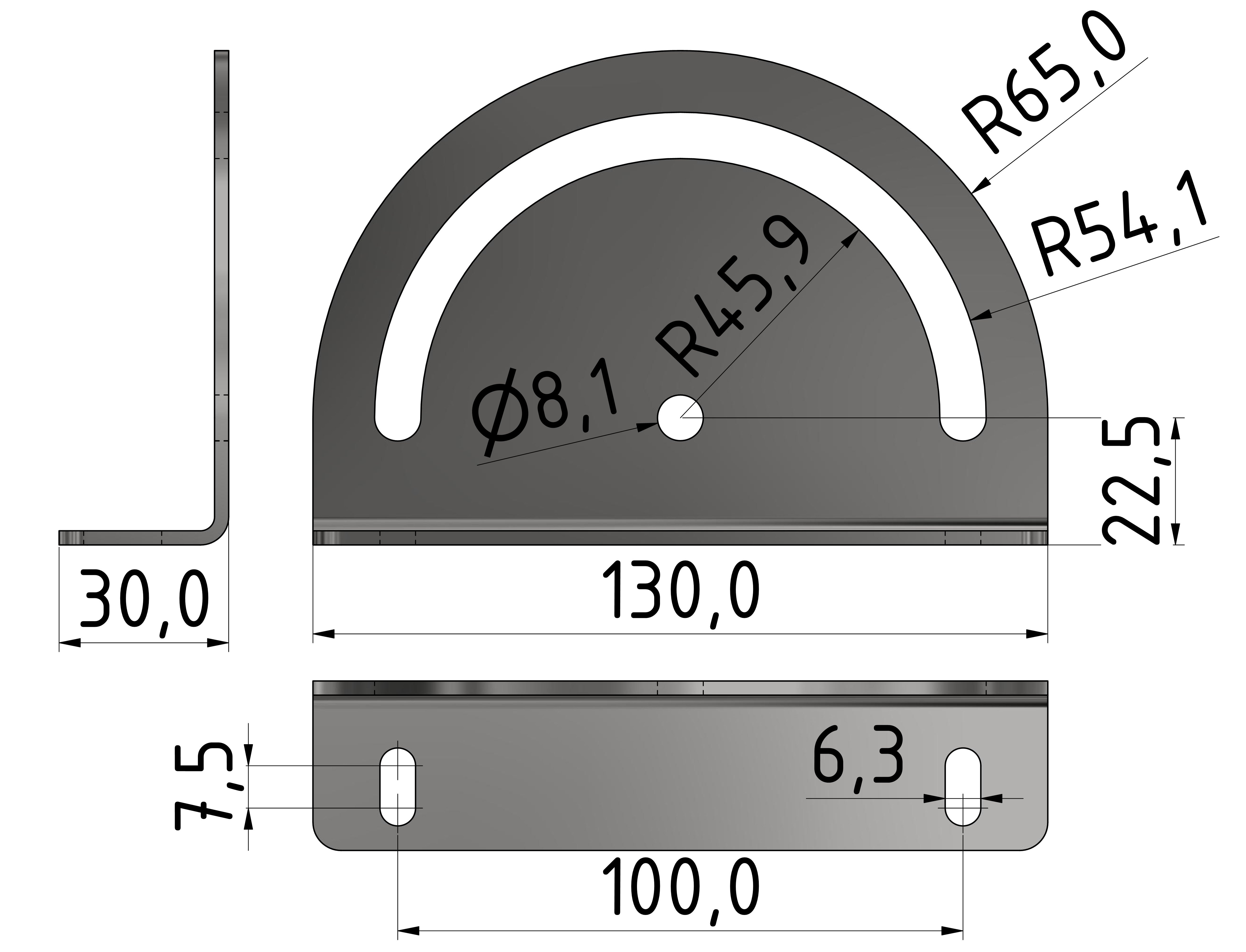 Schwenkwinkel180°, verzinkt-10