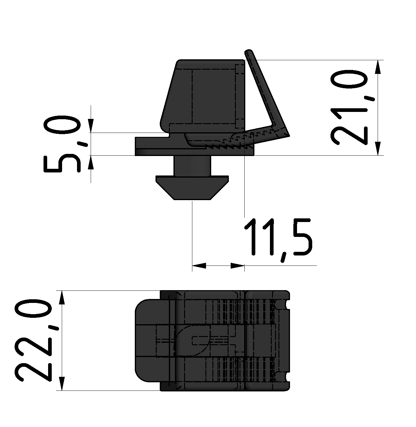 Klemm-Multiblock 8 PA, schwarz