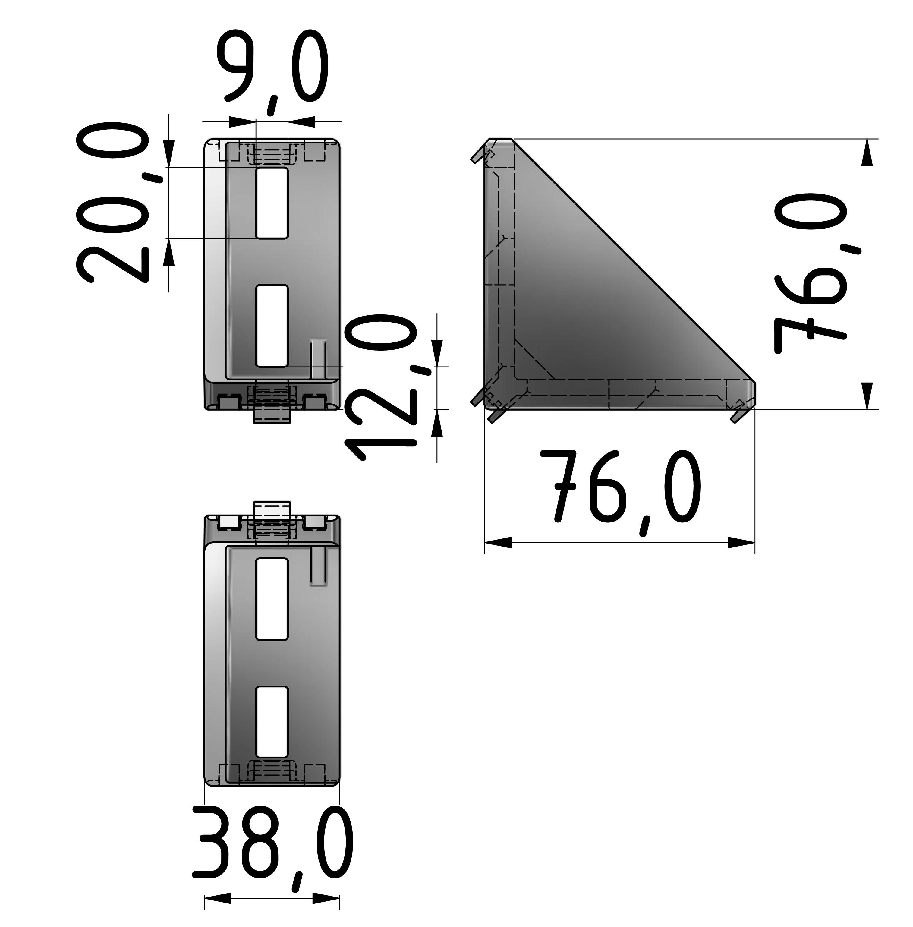 Winkel 40x80, weißaluminium-10