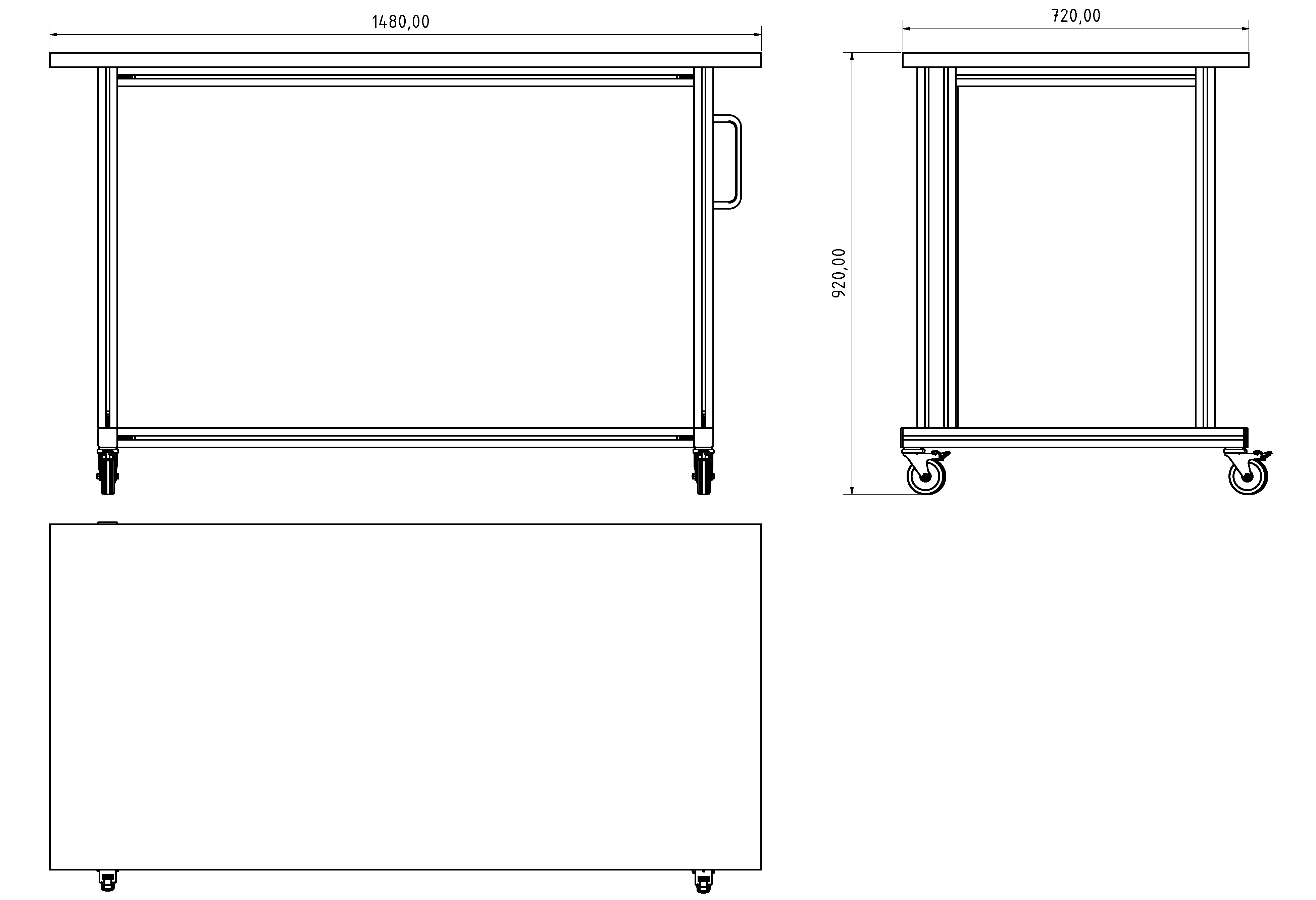 Basic system table 1480x720 mm