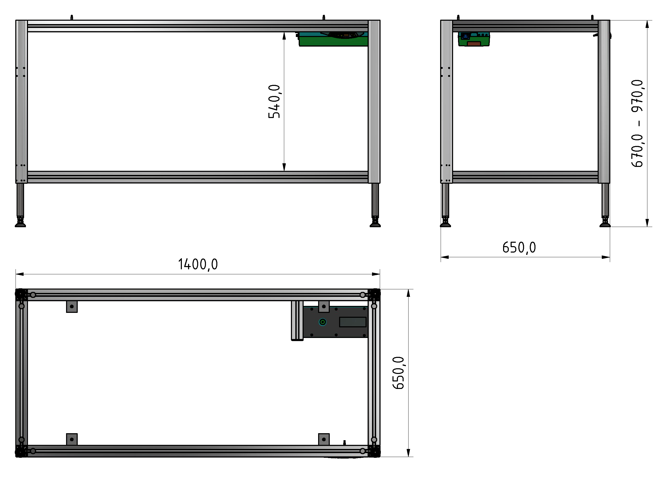 Packing Line ergo table frame