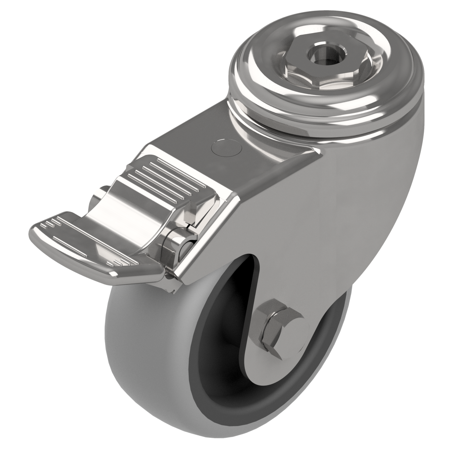 Castor fixed D100, bright zinc-plated