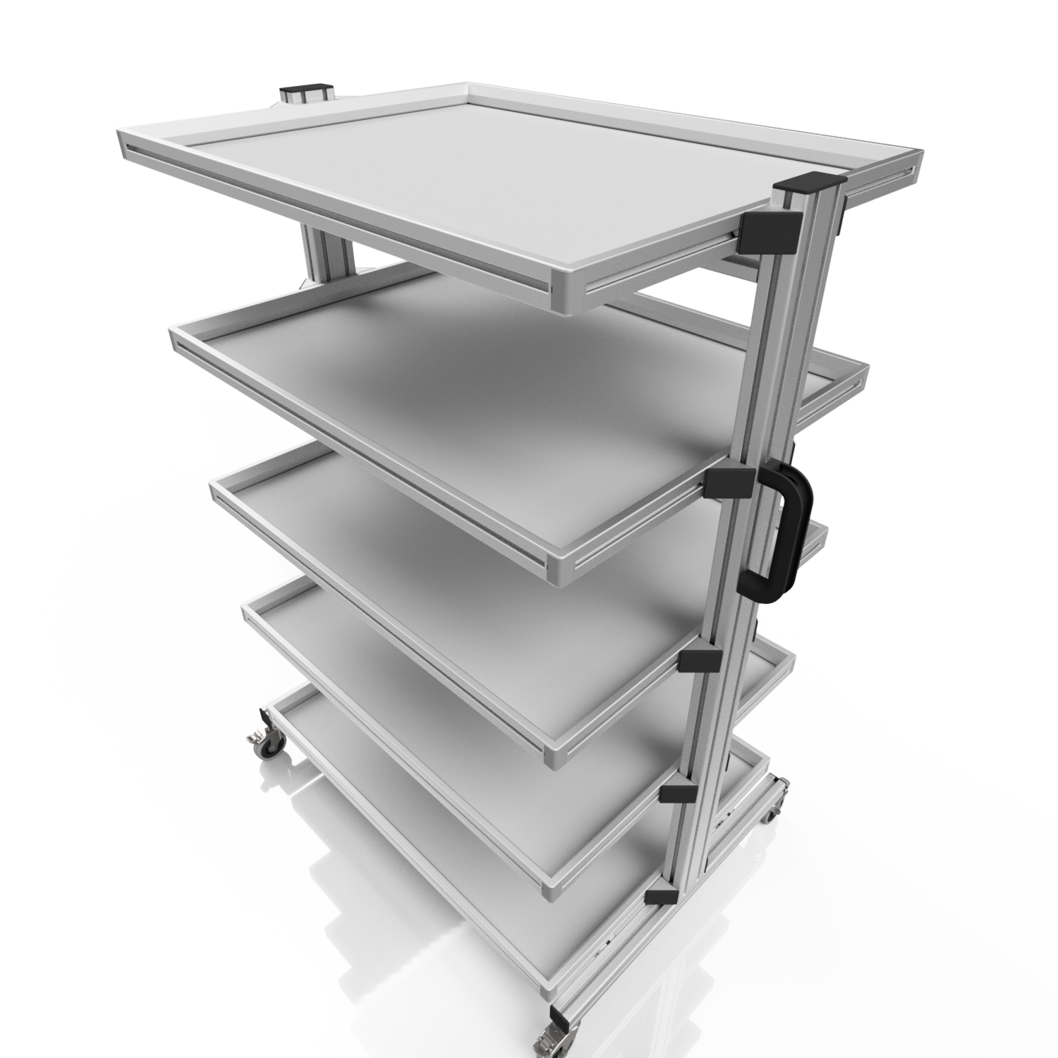 System trolley for Euro containers 80 x 60 H 134 cm without pull-out