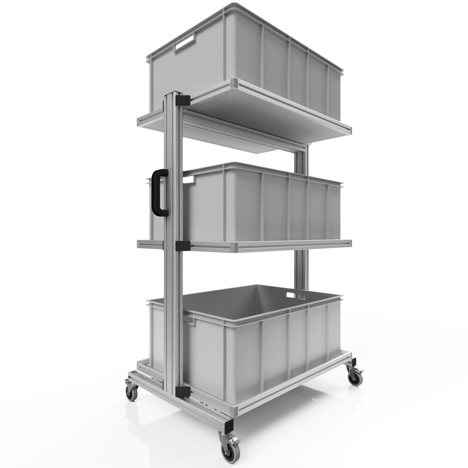 System trolley for Euro containers 80 x 60 H 134 cm without pull-out