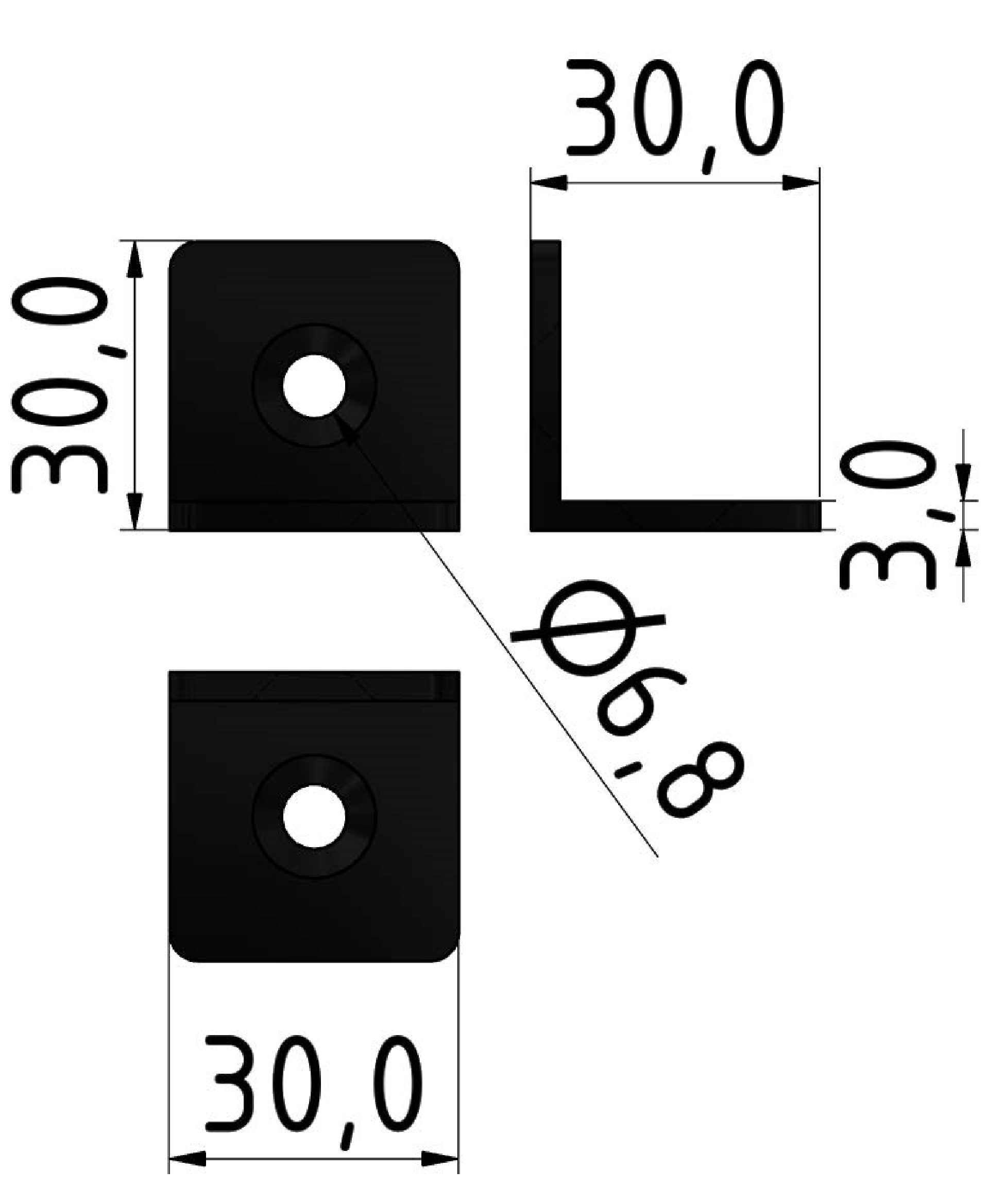 Winkel 30 ST, schwarz-8