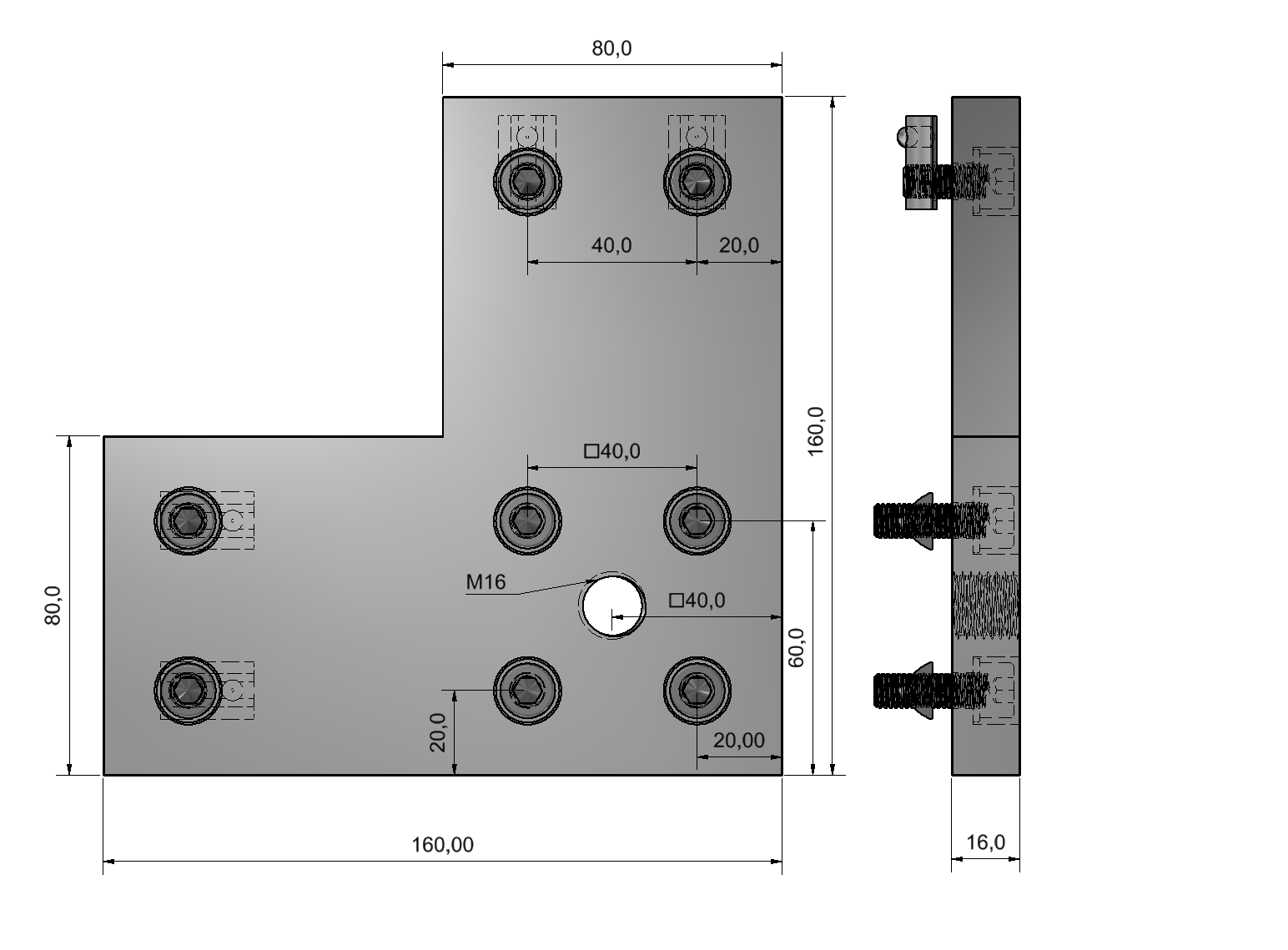 L-Based Foot 8 adjustable