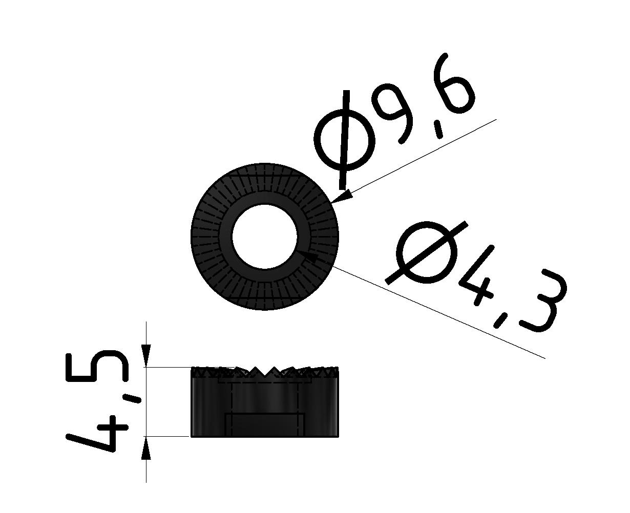 Endschalterhalter Fixierstück 8, schwarz